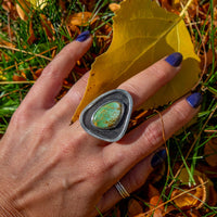7 Royston Turquoise Sterling Silver Statement Ring (Size 7)