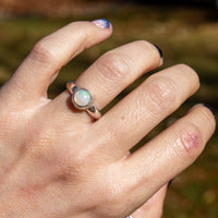 6.5 Opal Sterling Silver Stacking Ring (Size 6.5)