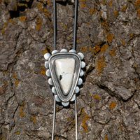 36" White Buffalo Turquoise Sterling Silver Chain Bolo La Femme #2