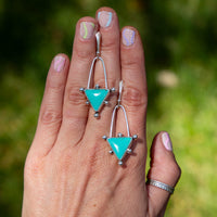 Chinese Turquoise Space Cowgirl Sterling Silver Earrings