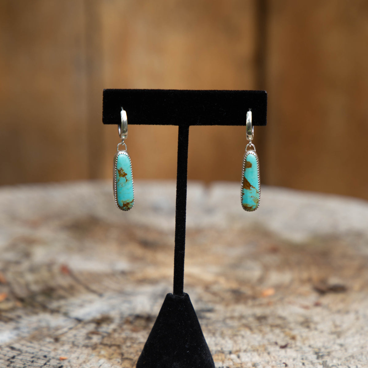 Royston Turquoise Sterling Silver Mini-Hoop Earrings