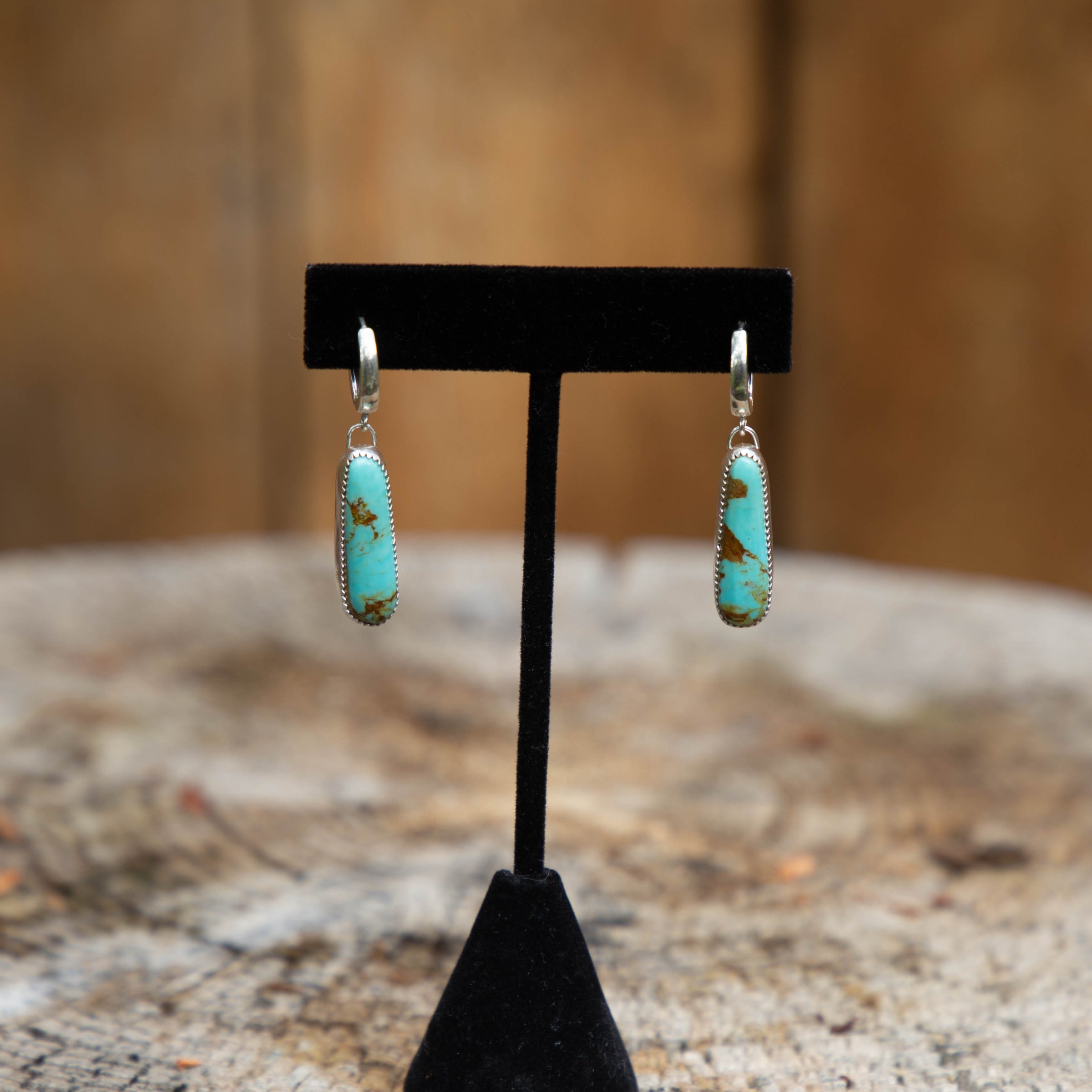 Royston Turquoise Sterling Silver Mini-Hoop Earrings