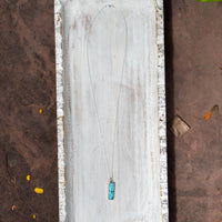 24" Hubei Turquoise Sterling Silver Layering Necklace