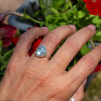 6 Moonstone Sterling Silver Stacker Ring (Size 6)