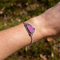 Cobalto Calcite Sterling Silver Slider Adjustable Bracelet - 8.5"