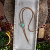 42" Carico Lake Turquoise Cactus Shadowbox Sterling Silver Bolo