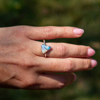 7.25 Sterling Opal Triangle Sterling Silver Stacker Ring (Size 7.25)