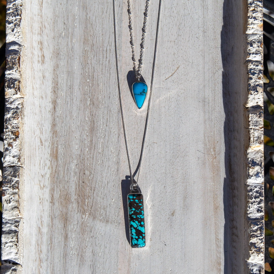 18" Kingman Turquoise Sterling Silver Layering Necklace