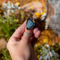 6.5 Opal Doublet Sterling Silver Statement Ring (Size 6.5)