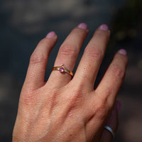 7 Pink Tourmaline 14k Gold-Filled Stacker Ring Set (Size 7)