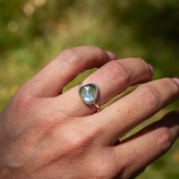 5 Labradorite Sterling Silver Stacker Ring (Size 5)