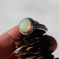 7.75 Opal Sterling Silver Ring (Size 7.75)