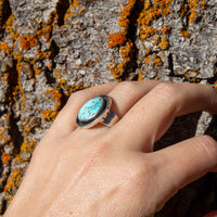6 Blue Dream Turquoise Sterling Silver Statement Ring (Size 6)