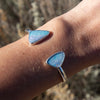 Opal Doublet Double Stone Sterling Silver Open Cuff