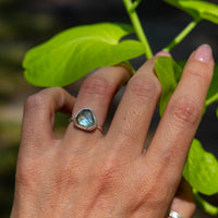 5 Labradorite Sterling Silver Stacker Ring (Size 5)