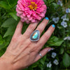 7.25 Royston Turquoise Sterling Silver Statement Ring (Size 7.25)