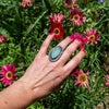 6 Light Blue Druzy Quartz Sterling Silver Statement Ring (Size 6)