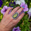 7 Green Druzy Quartz Sterling Silver Statement Ring (Size 7)