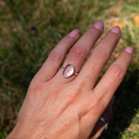 6 Strawberry Quartz Sterling Silver Stacker Ring (Size 6)