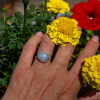 8 Chalcedony Sterling Silver Stacker Ring (Size 8)