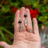 Black Onyx & Druzy Quartz Sterling Silver Dangle Earrings