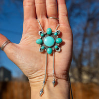 36" Campitos Turquoise Sterling Silver Chain Bolo La Femme | Southwestern Statement Jewelry