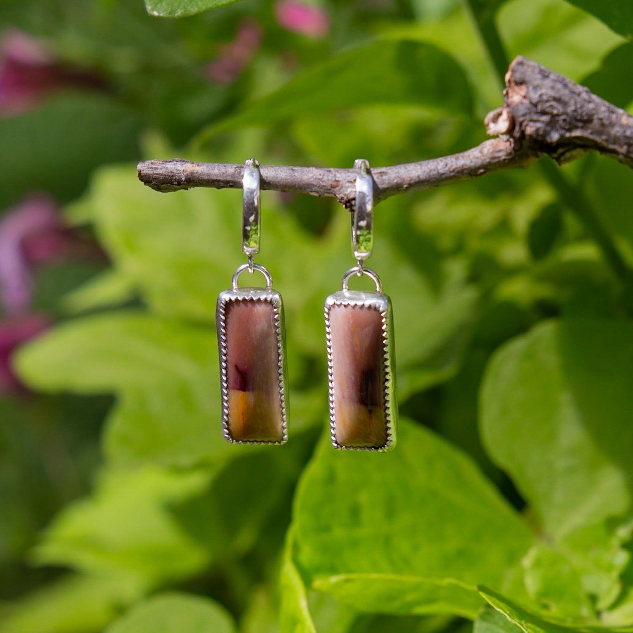 Spiny Oyster Sterling Silver Hoop Earrings