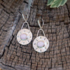 Pink Opal Sterling Silver Stamped 7/8" Circle Earrings