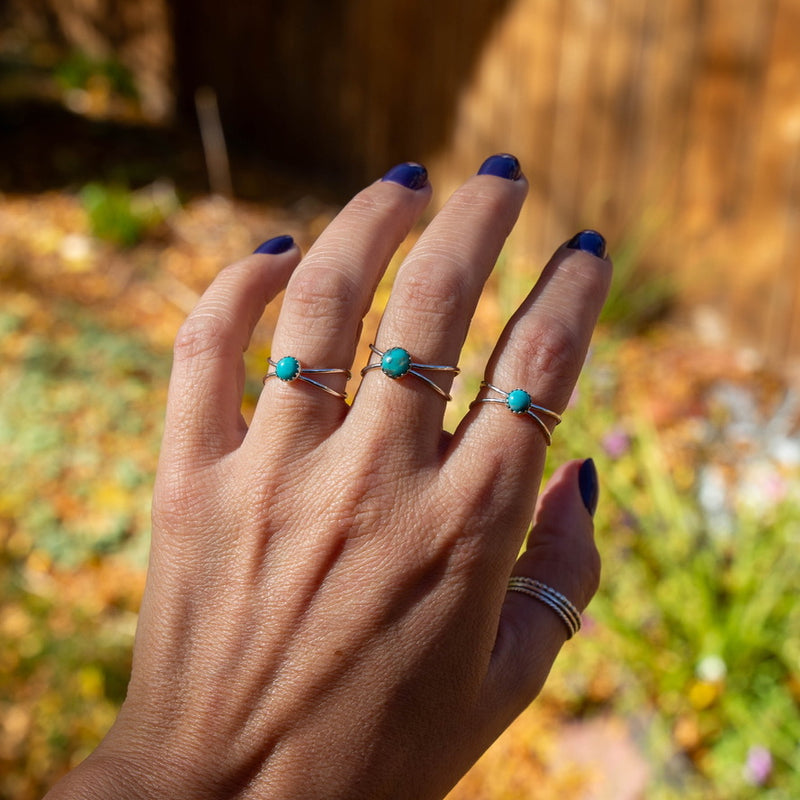 5.25 Chinese Turquoise Sterling Silver Ring (Size 5.25)