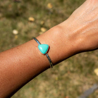Carico Lake Turquoise Triangle Sterling Silver Cuff