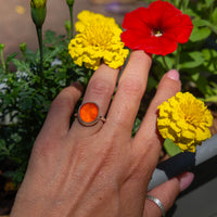6.5 Carnelian Sterling Silver Stacker Ring (Size 6.5)