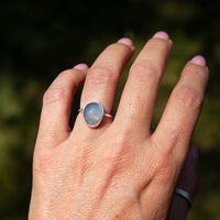 5 Chalcedony Sterling Silver Stacker Ring (Size 5)
