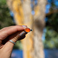 8.25 Carnelian Sterling Silver Stacker Ring (Size 8.25)
