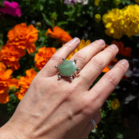 6.25 Hubei Turquoise Space Cowgirl Design Sterling Silver Ring (Size 6.25)