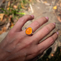 8 Carnelian Sterling Silver Stacker Ring (Size 8)