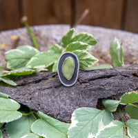 7 Green Druzy Quartz Sterling Silver Statement Ring (Size 7)