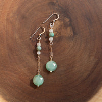 Aventurine & Moonstone Sterling Silver Earrings