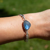 Southwest Mob Wife Chunky Mini Sterling Silver Bracelet with Labradorite