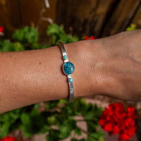 Triple Kingman Turquoise Sterling Silver Cuff