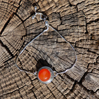 Carnelian Sterling Silver Slider Bracelet - 7.5"