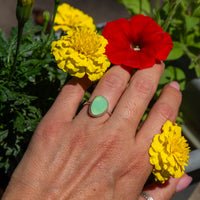 7 Chrysoprase Sterling Silver Stacker Ring (Size 7)