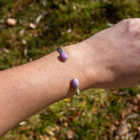 Phosphosiderite Double Stone Sterling Silver Open Cuff