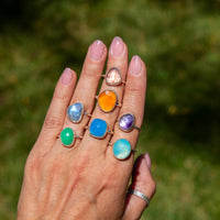 8 Carnelian Sterling Silver Stacker Ring (Size 8)