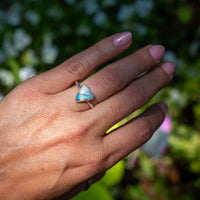 7.25 Sterling Opal Triangle Sterling Silver Stacker Ring (Size 7.25)