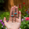 Campitos Turquoise Flower Sterling Silver Mini-Hoop Earrings