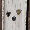 40" Yellow Druzy Agate Sterling Silver Chain Bolo La Femme