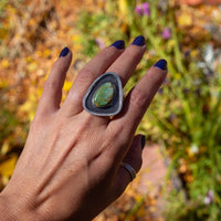 7 Royston Turquoise Sterling Silver Statement Ring (Size 7)