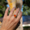 8.25 Carnelian Sterling Silver Stacker Ring (Size 8.25)