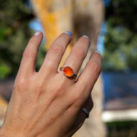 8.25 Carnelian Sterling Silver Stacker Ring (Size 8.25)