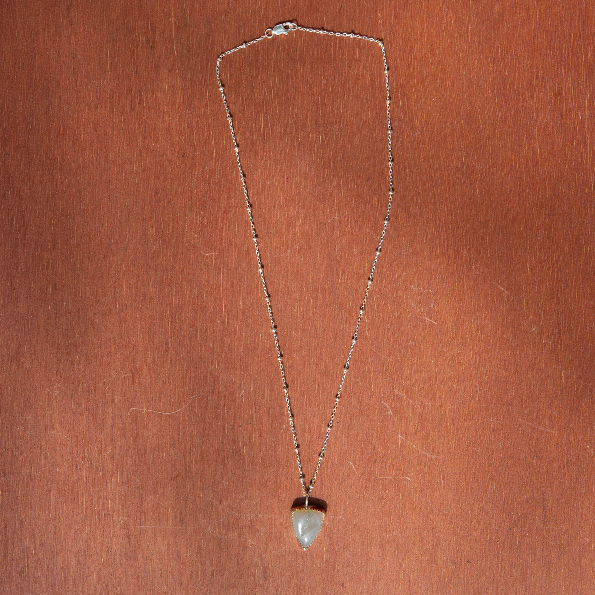 16" White Druzy Agate Sterling Silver Layering Necklace
